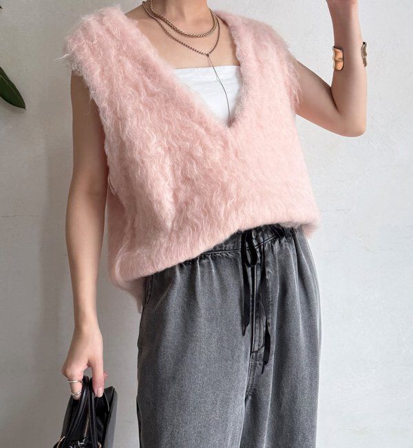  「【REI企画カラーあり】【前後2WAY】シャギーニットベスト」|ニット・セーター|