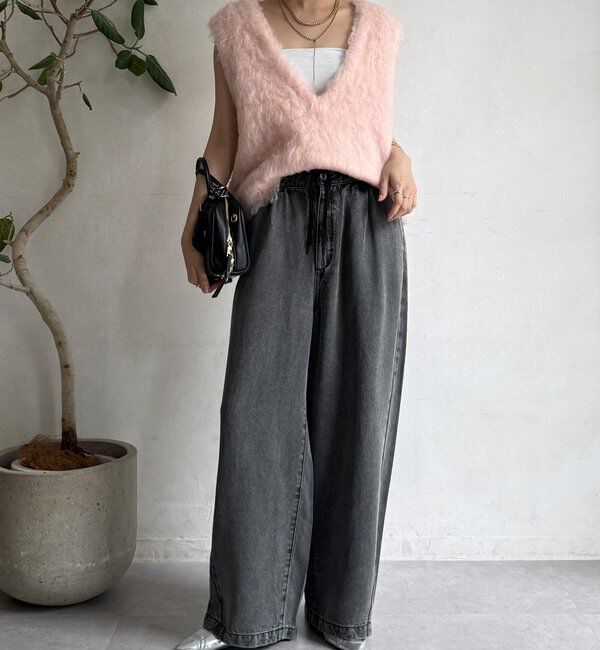  「【REI企画カラーあり】【前後2WAY】シャギーニットベスト」|ニット・セーター|