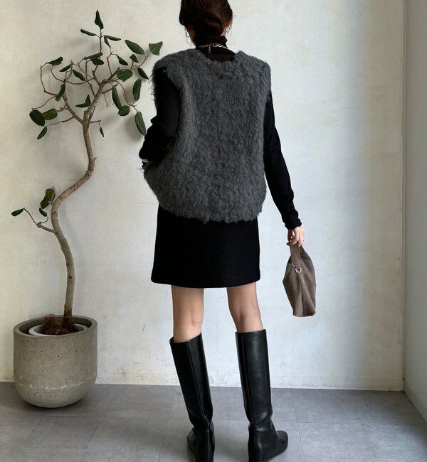  「【REI企画カラーあり】【前後2WAY】シャギーニットベスト」|ニット・セーター|