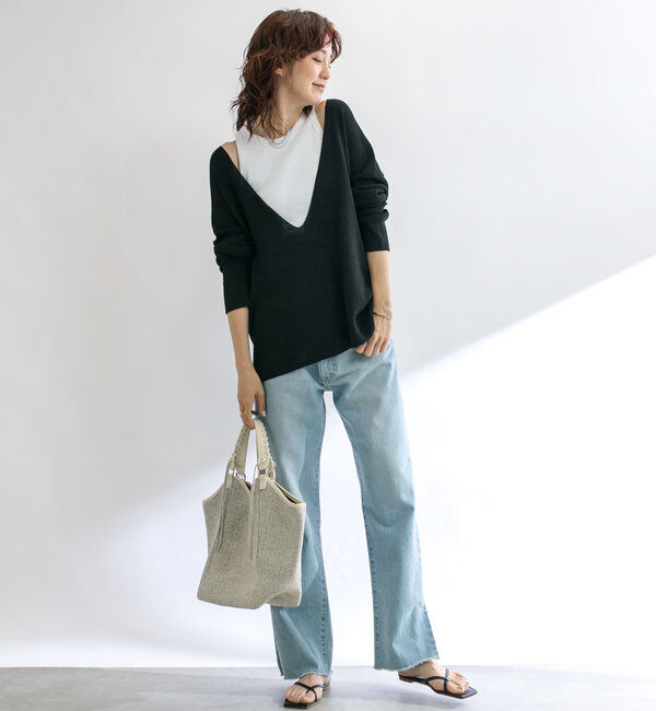  「【全骨格美脚見え！】slit DENIM」|デニム|