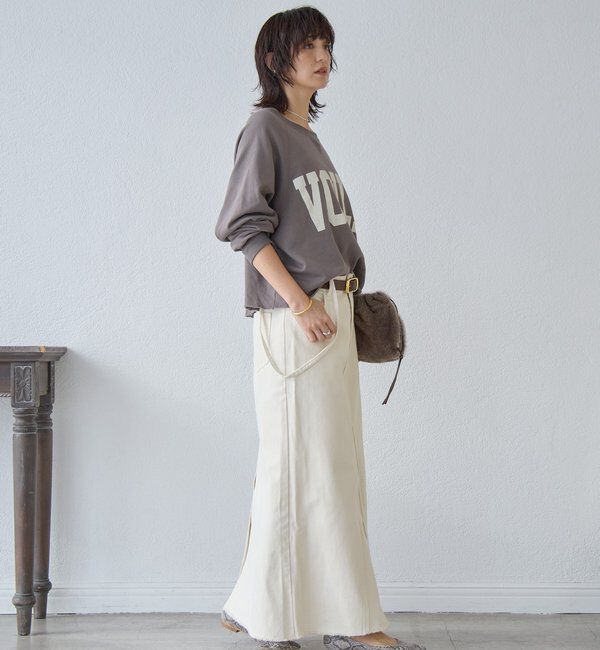  「【MONN.:.(モン)】LOOSE DENIM SKIRT」|スカート|