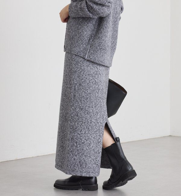  「【セットアップ対応可】ブークレーヤーンタイトスカート」|スカート|