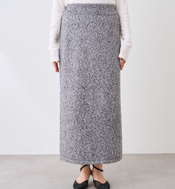  「【セットアップ対応可】ブークレーヤーンタイトスカート」|スカート|