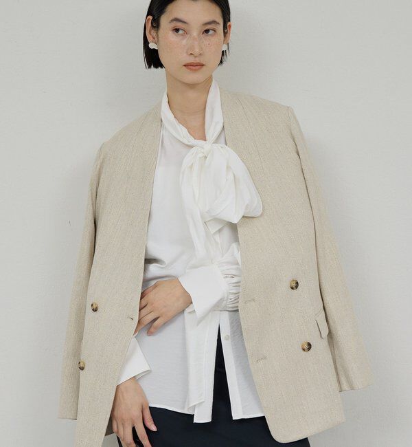  「【上品&times;華やか】【2way】ギャザーボウタイブラウス」|シャツ・ブラウス|