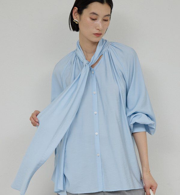  「【上品&times;華やか】【2way】ギャザーボウタイブラウス」|シャツ・ブラウス|