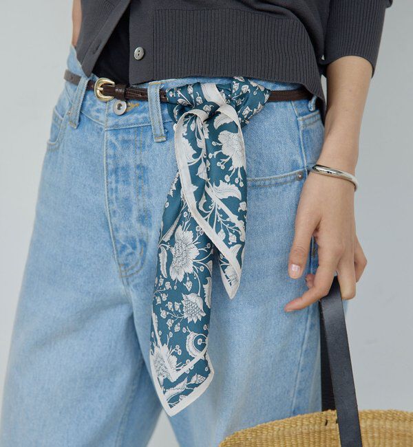  「更紗プリントシルクスカーフ」|バンダナ・スカーフ|ブルー