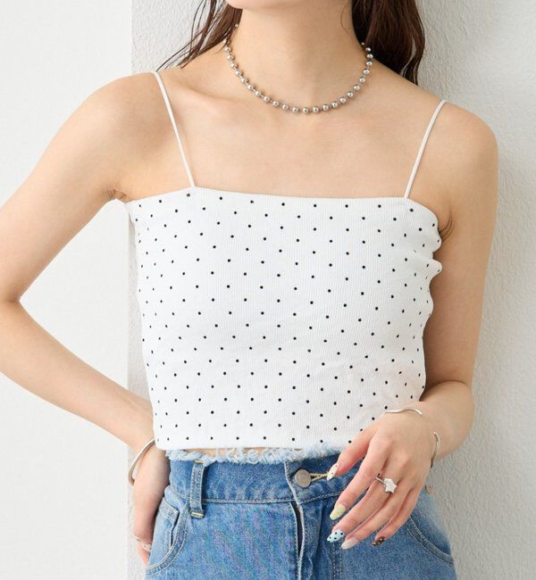  「【万能インナー/嬉しい7色展開】パット付きショートキャミソール2」|キャミソール|ホワイト