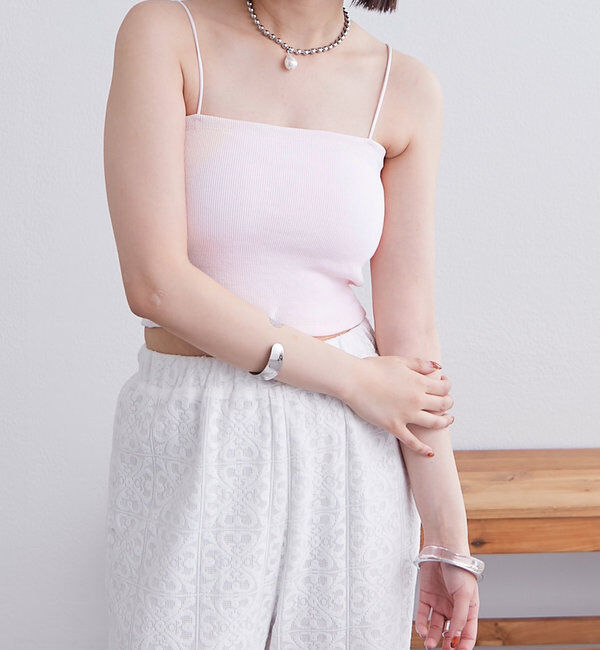  「【万能インナー/嬉しい7色展開】パット付きショートキャミソール2」|キャミソール|