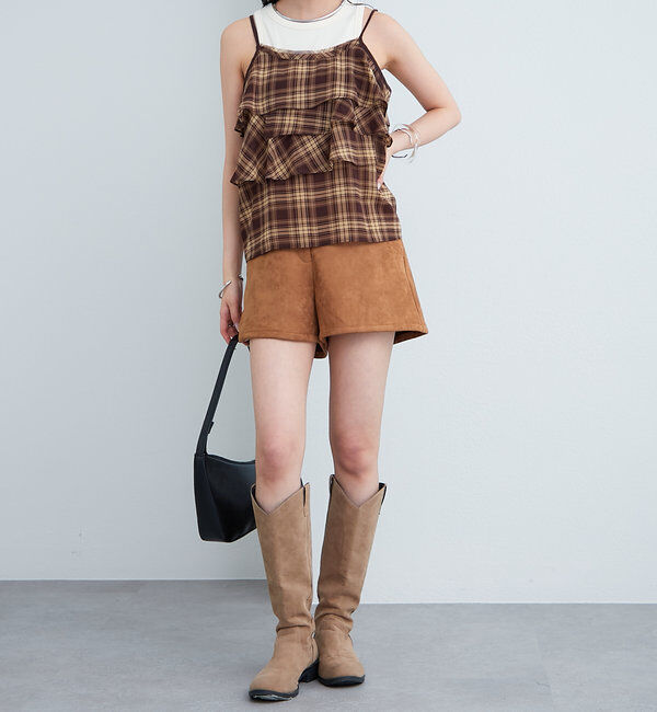  「チェックフリルキャミ」|シャツ・ブラウス|