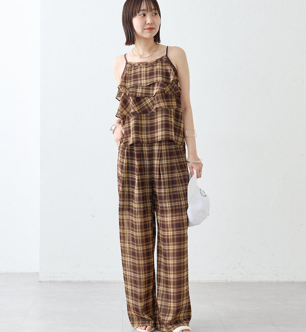  「チェックフリルキャミ」|シャツ・ブラウス|