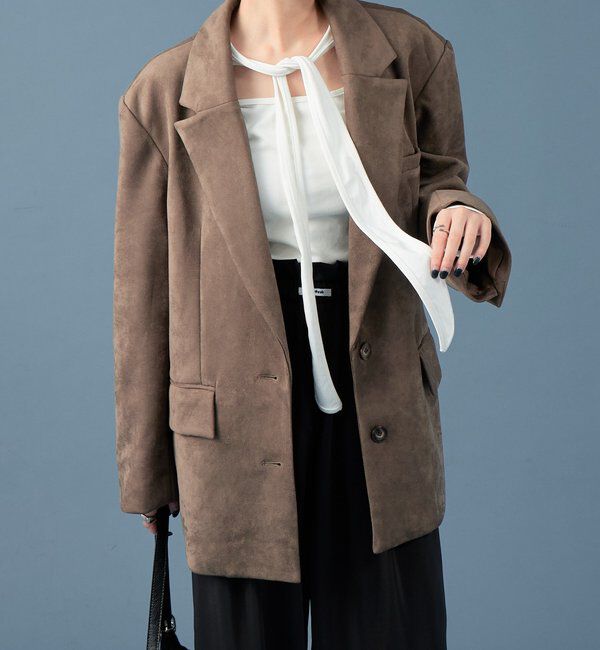  「フェイクスウェードジャケット」|テーラードジャケット|