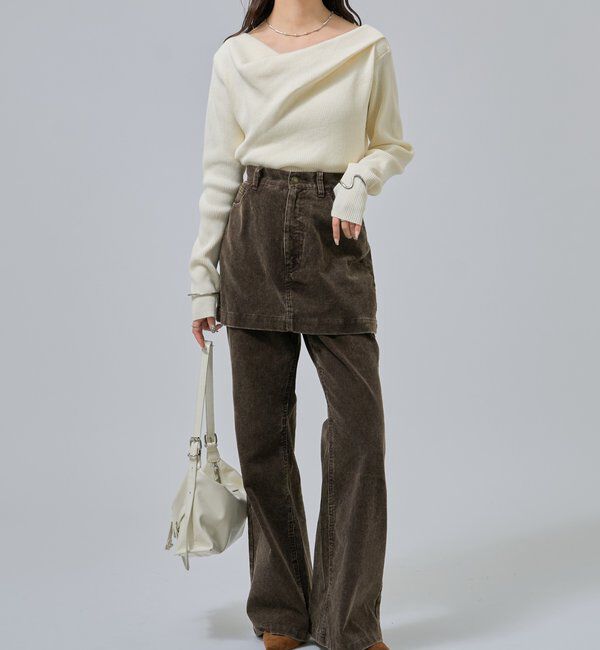  「オフショルリブニット」|ニット・セーター|