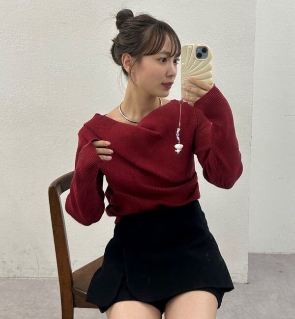  「オフショルリブニット」|ニット・セーター|