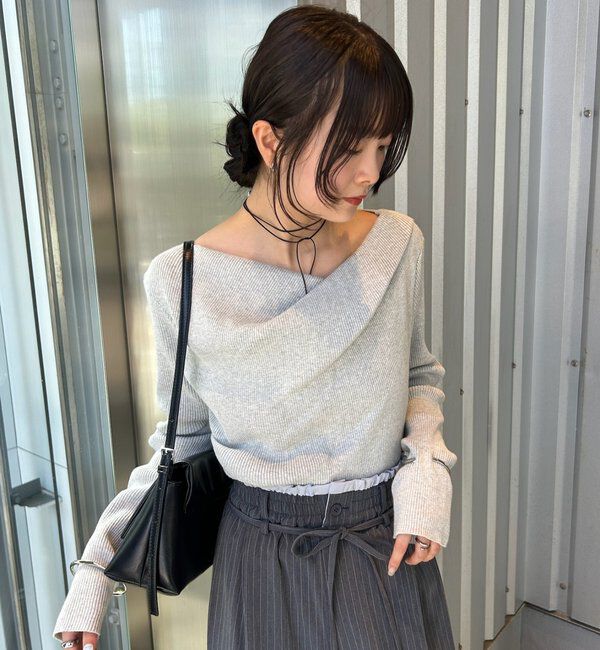  「オフショルリブニット」|ニット・セーター|