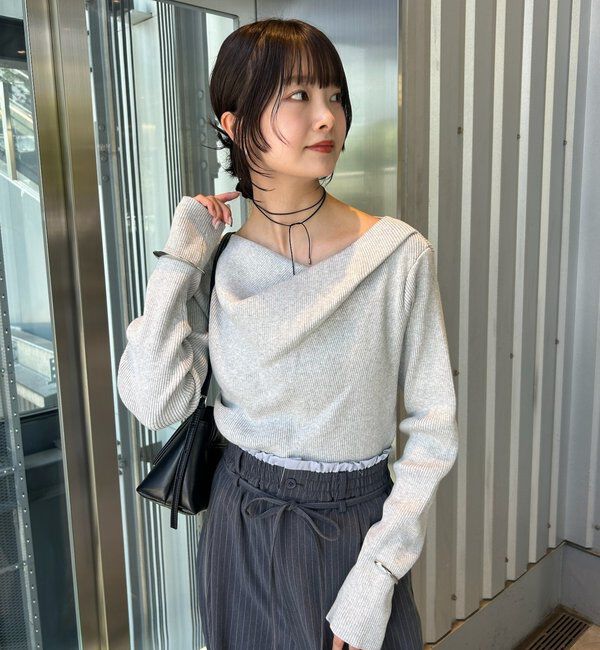  「オフショルリブニット」|ニット・セーター|