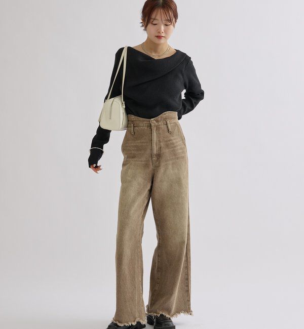  「オフショルリブニット」|ニット・セーター|