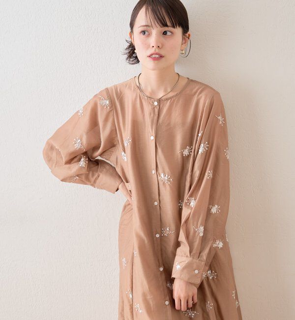  「ビジューワンピース」|ワンピース|キャメル