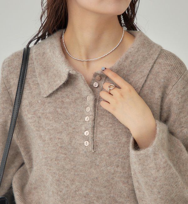  「襟付きロングスリーブニット」|ニット・セーター|