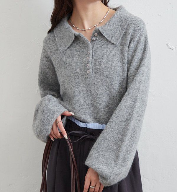  「襟付きロングスリーブニット」|ニット・セーター|
