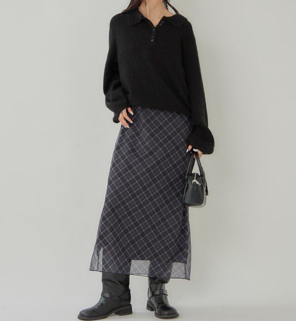  「襟付きロングスリーブニット」|ニット・セーター|