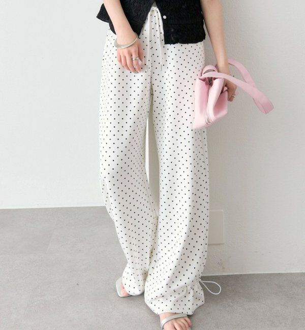  「裾ドロストスウェットパンツ」|チノ|ホワイト