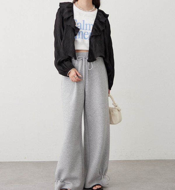  「裾ドロストスウェットパンツ」|チノ|