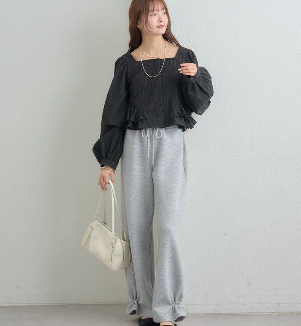  「裾ドロストスウェットパンツ」|チノ|
