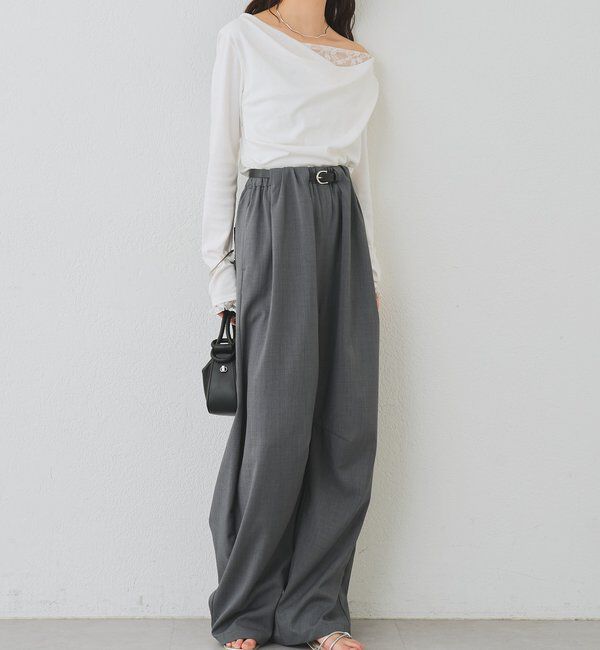  「レースドッキングオフショルロンT」|Tシャツ・カットソー|