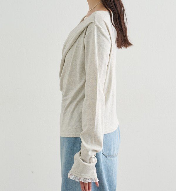  「レースドッキングオフショルロンT」|Tシャツ・カットソー|