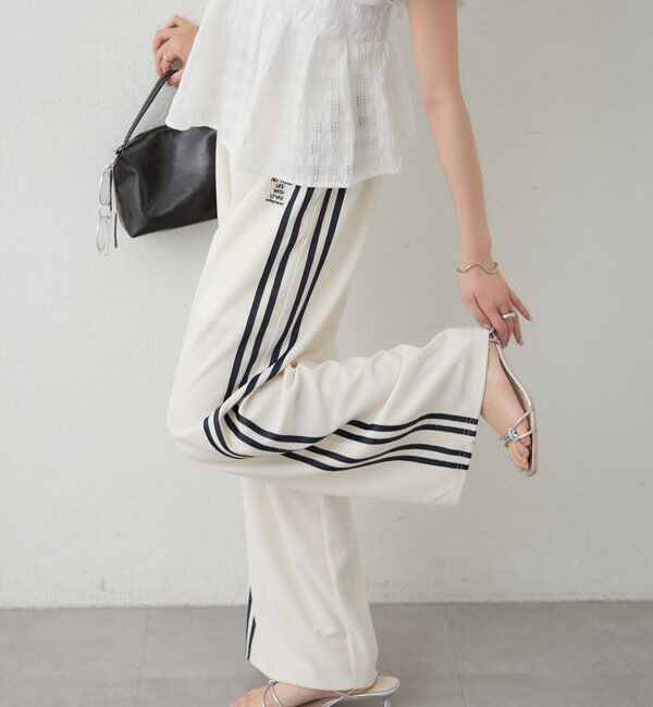  「ロゴ刺繍イージーパンツ」|チノ|