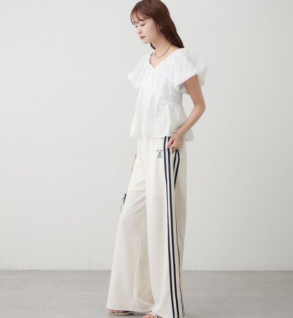  「ロゴ刺繍イージーパンツ」|チノ|