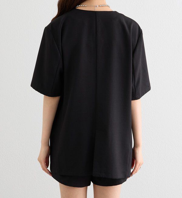  「レース付け襟半袖ジャケット」|テーラードジャケット|