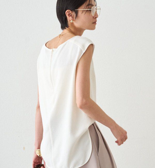  「ダブルジョーゼットノースリブラウス」|シャツ・ブラウス|