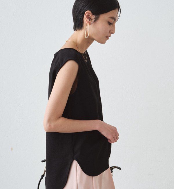 「ダブルジョーゼットノースリブラウス」|シャツ・ブラウス|