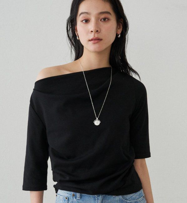  「ドレープカットソー」|Tシャツ・カットソー|ブラック