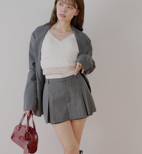  「ボックスプリーツレイヤードスカパン」|スカート|