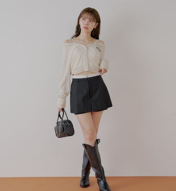  「ボックスプリーツレイヤードスカパン」|スカート|