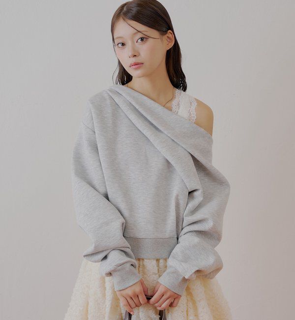  「ワンショル肩レーストップス」|Tシャツ・カットソー|