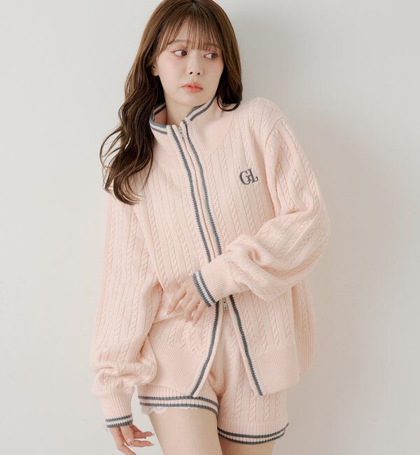  「【セットアップ対応】ダブルジップルーズニット」|ニット・セーター|