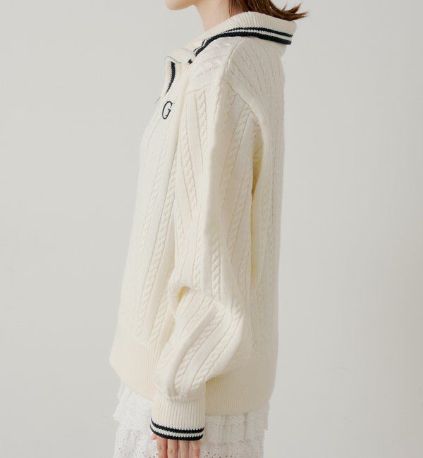  「【セットアップ対応】ダブルジップルーズニット」|ニット・セーター|