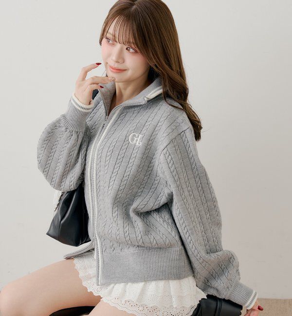  「【セットアップ対応】ダブルジップルーズニット」|ニット・セーター|