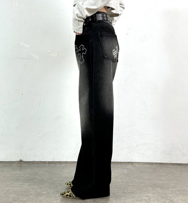  「【SLOPPY/スロッピー】ラインストーンローライズデニム」|デニム|