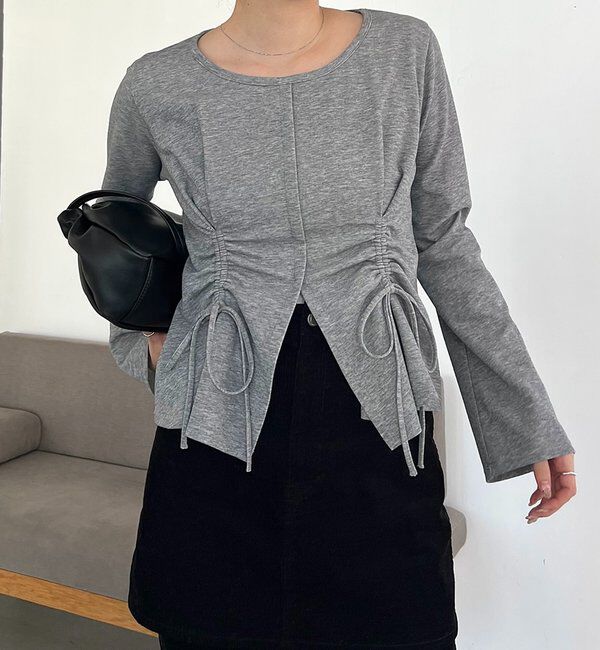  「ドロストリブTシャツ」|Tシャツ・カットソー|グレー