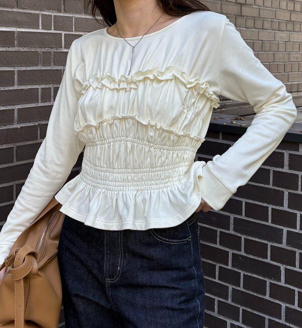  「【体感＋4℃】ベアシャーリング裏起毛トップス」|Tシャツ・カットソー|