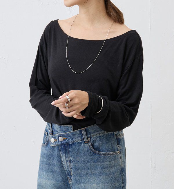  「ベーシックオフショルカットソー」|Tシャツ・カットソー|ブラック