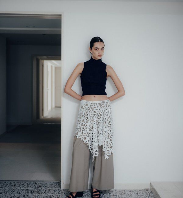  「【Pasterip】 lace multi-way scarf」|バンダナ・スカーフ|