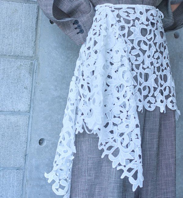  「【Pasterip】 lace multi-way scarf」|バンダナ・スカーフ|
