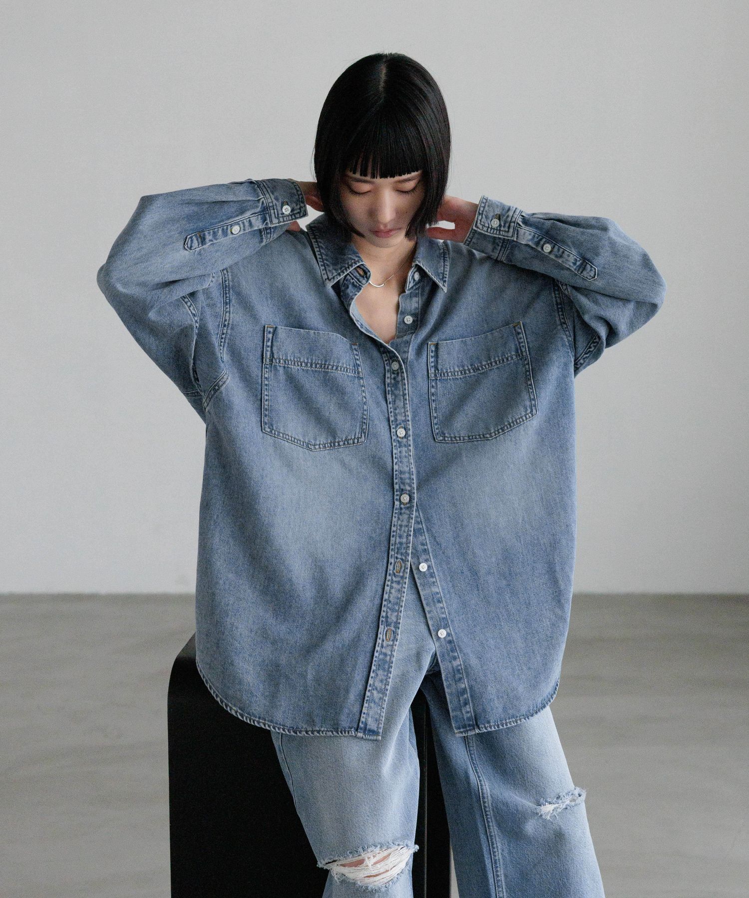 LOWRYS FARM「アソートデニムＢＩＧシャツ」|シャツ・ブラウス|