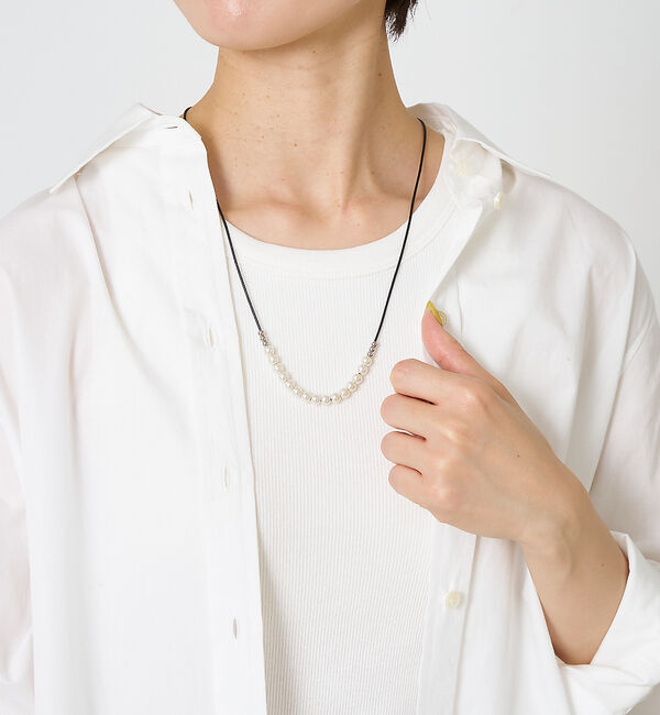 collex「【dignif】【金属アレルギー対応】パール&ボール チョーカー」|ネックレス|ブラック