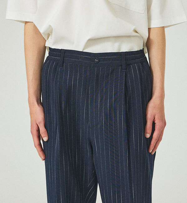 ABAHOUSE「【セットアップ対応】ワイドテーパード  ストライプ イージーパンツ / スラック」|スラックス|